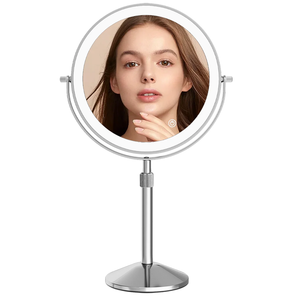 TUSHENGTU Makeup Mirror With Light Lamp 10X Magnification 3 Color Lights,Adjustable Brightness Height Standing Cosmetic Mirror