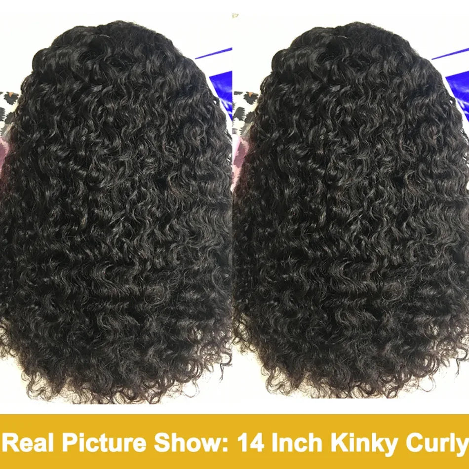 Glueless Kinky Curly Wig 13X6 Human Hair Ready To Wear Frontal Wigs Deep Curls Lace Closure Wig For Women Tissage Cheveux Humain