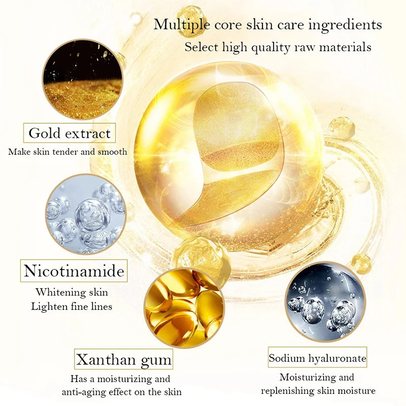 5/10/20/30 Pairs Crystal Gold Eye Patches Anti Dark Circles Remove Eye Bags Moisturizing Golden Collagen Eye Mask Skin Care Eyes