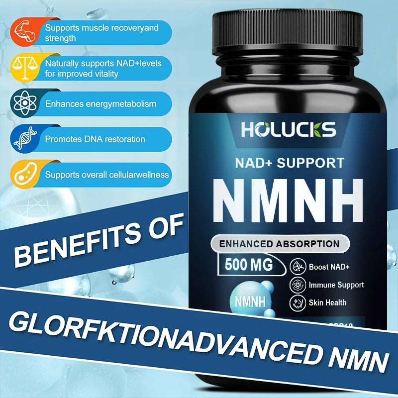 Premium 5-in-1 NMNH Supplement, with, Nicotinamide Riboside, TMG, Resveratrol, C0Q10, Support Immunity, Longevity & Vitality