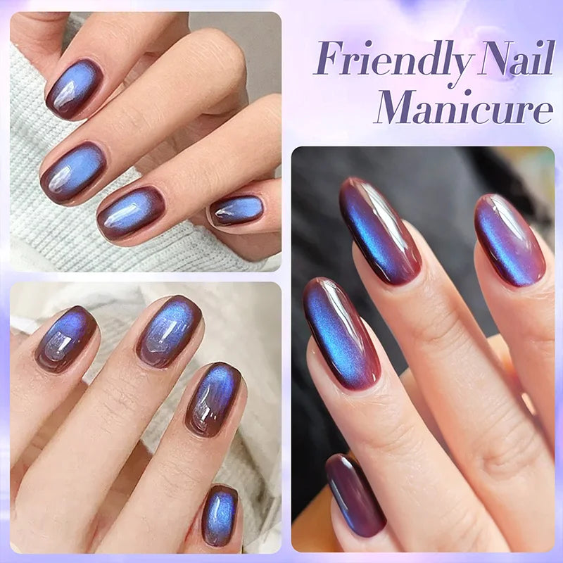 BORN PRETTY 10ml Purple Black Green Cat Magnetic Gel Ultra Shine Semi Permanent Soak Off UV Gel Summer Nail Art Varnish