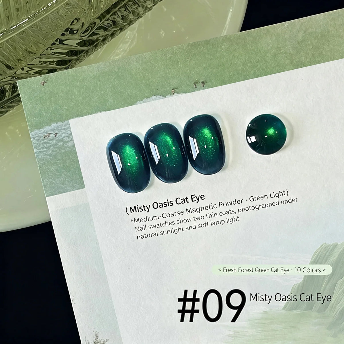 MIANEL 10ML Autumn Crushed Glitter Cat Eye Gel Nail Polish Whitening Nail Polish Christmas Decor Green Nails