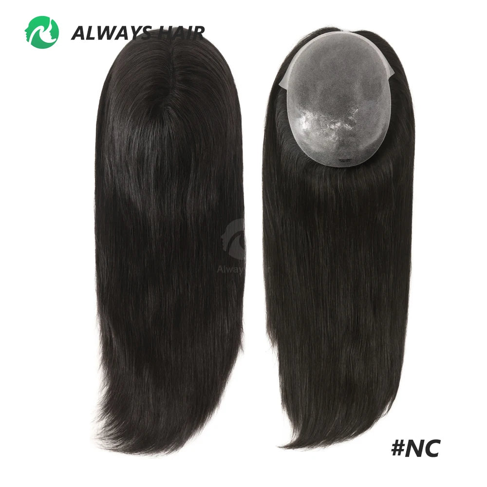 TP22- 18" Thin Skin Toupee For Women 7x9" Polyskin Brazilian Hair Human Hair Toppers