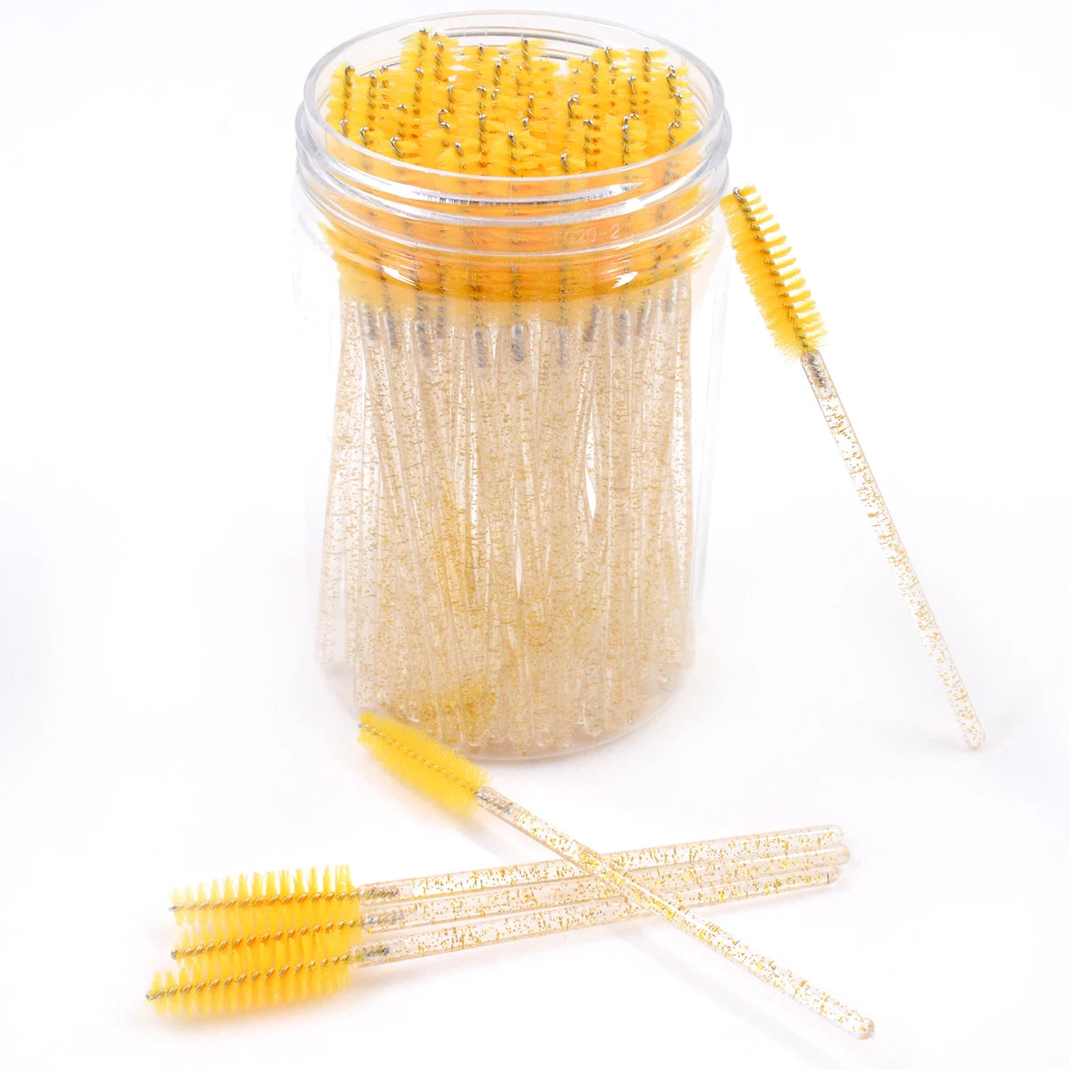 50pcs Crystal Eyelash Brushes With Contianer Disposable Lash Mascara Wands In Case Micro Makeup Applicators  Beauty Tools