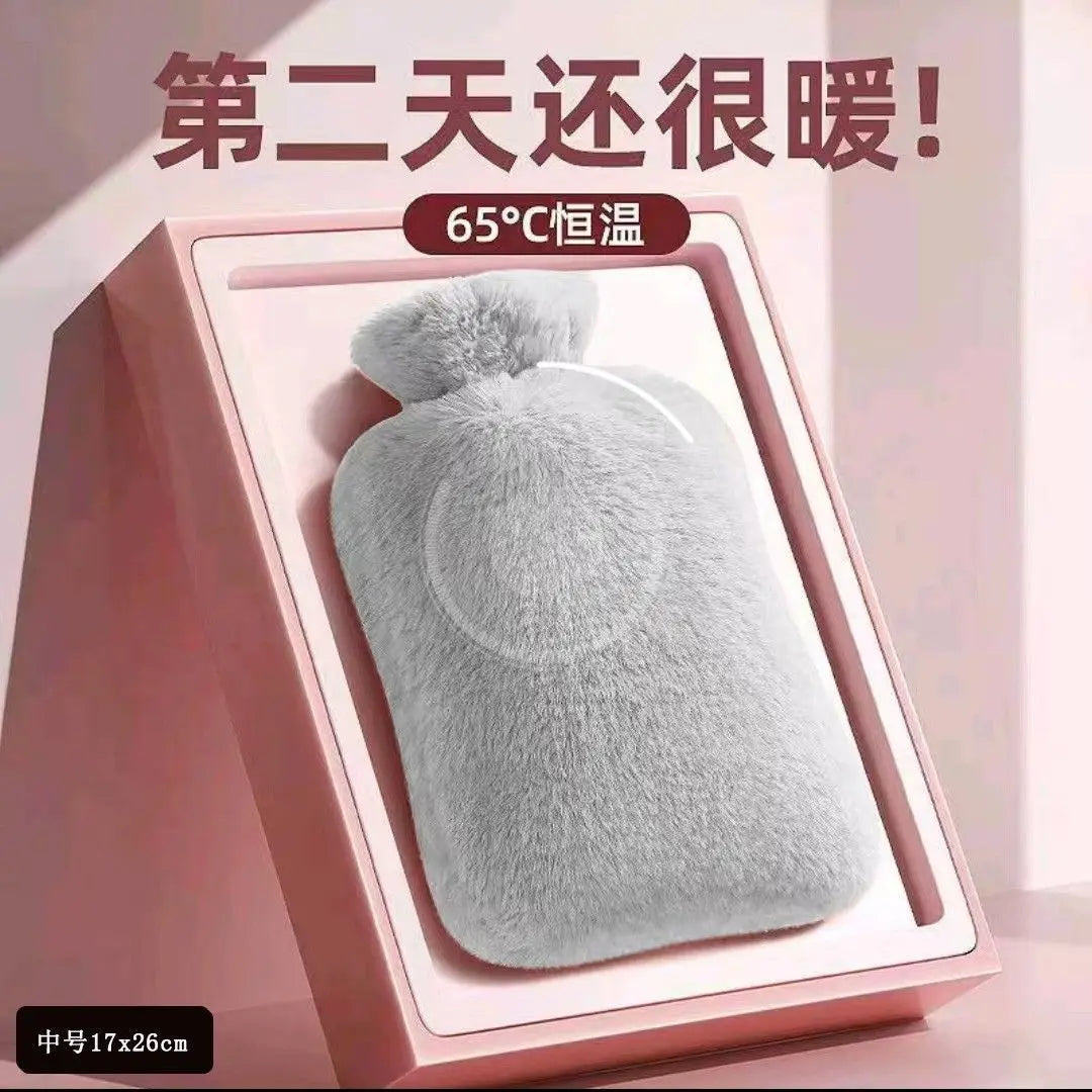 2025 Hot Water Bottle with Cover 1L for Bed Hand Foot Warmer Hot Water Bag Neck Shoulder Pain Menstrual Cramps Hot Compress