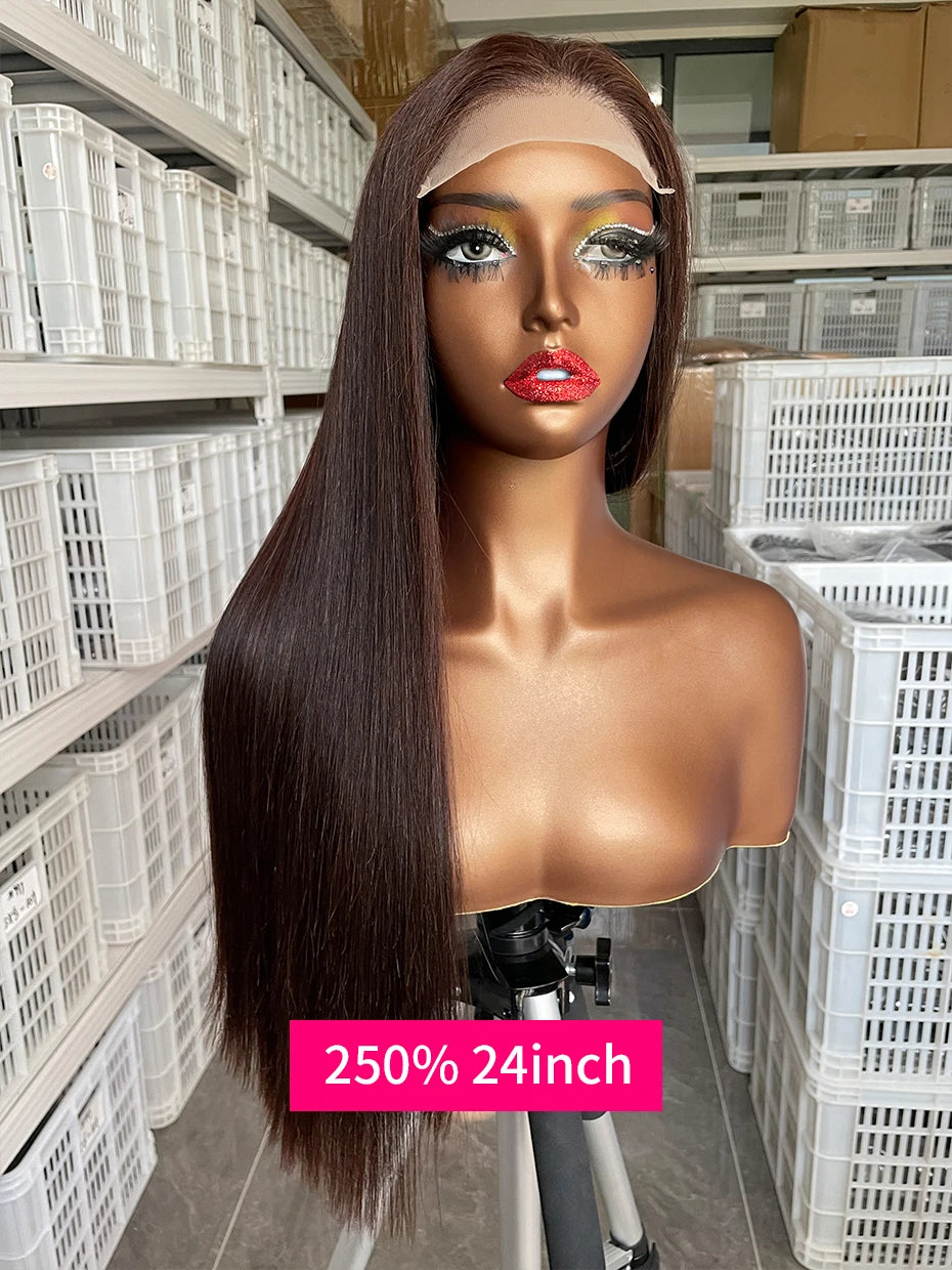 20 22 24 Inch 5x5 Transparent Bone Straight #2 Color 13x4 13x6 Lace Frontal Wig 250 Density Vietnamese Human Hair Wigs For Women