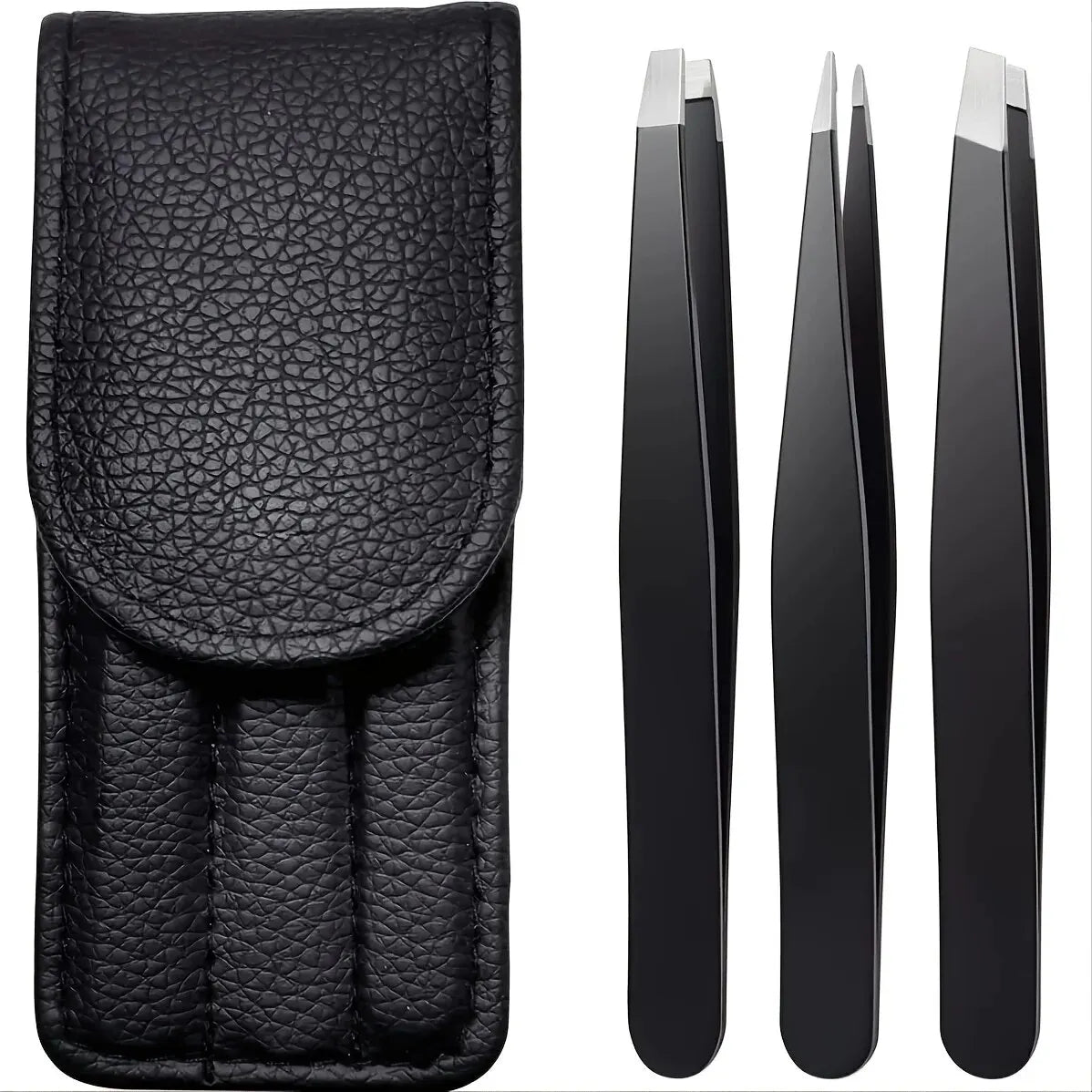 4-in-1 Precision Tweezers Set, Stainless Steel, Multi-Tip, Perfect for Eyebrow & Hair Removal
