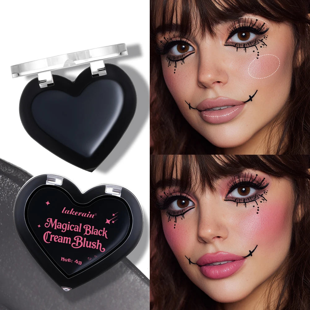 Magic Black Cream Blush PH Color Changing for Cheeks Lips Shadow Beeswax Halloween Cosplay Cosmetics