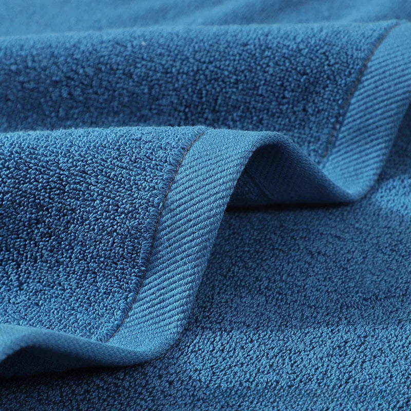 Cotton Towel Set 1/2/3PCS 34x74cm Face Hand Hair Towels & 70x140cm Big Bath Towel Cover - Absorbent Home Towels White Blue Cream