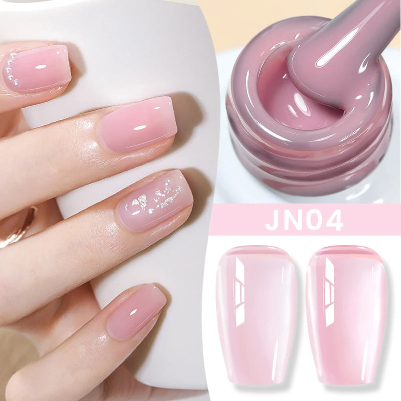 BORN PRETTY 10ml Jelly Nude Gel Nail Polish 50 Colors Semi Transparent Nail Art Nail Supplies Soak off UV LED Nails Gel Varnish