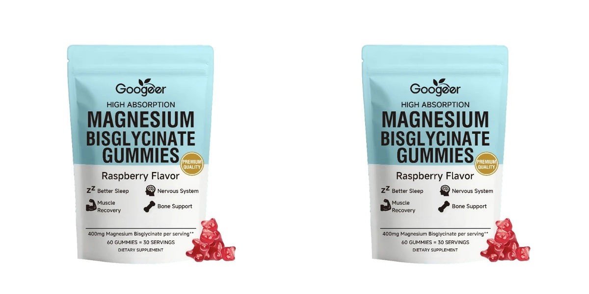 Magnesium Bisglycinate Gummies Raspberry Flavor, 400mg Magnesium, Vitamin D3 Zinc, High Absorption, 60 Count Daily Supplement
