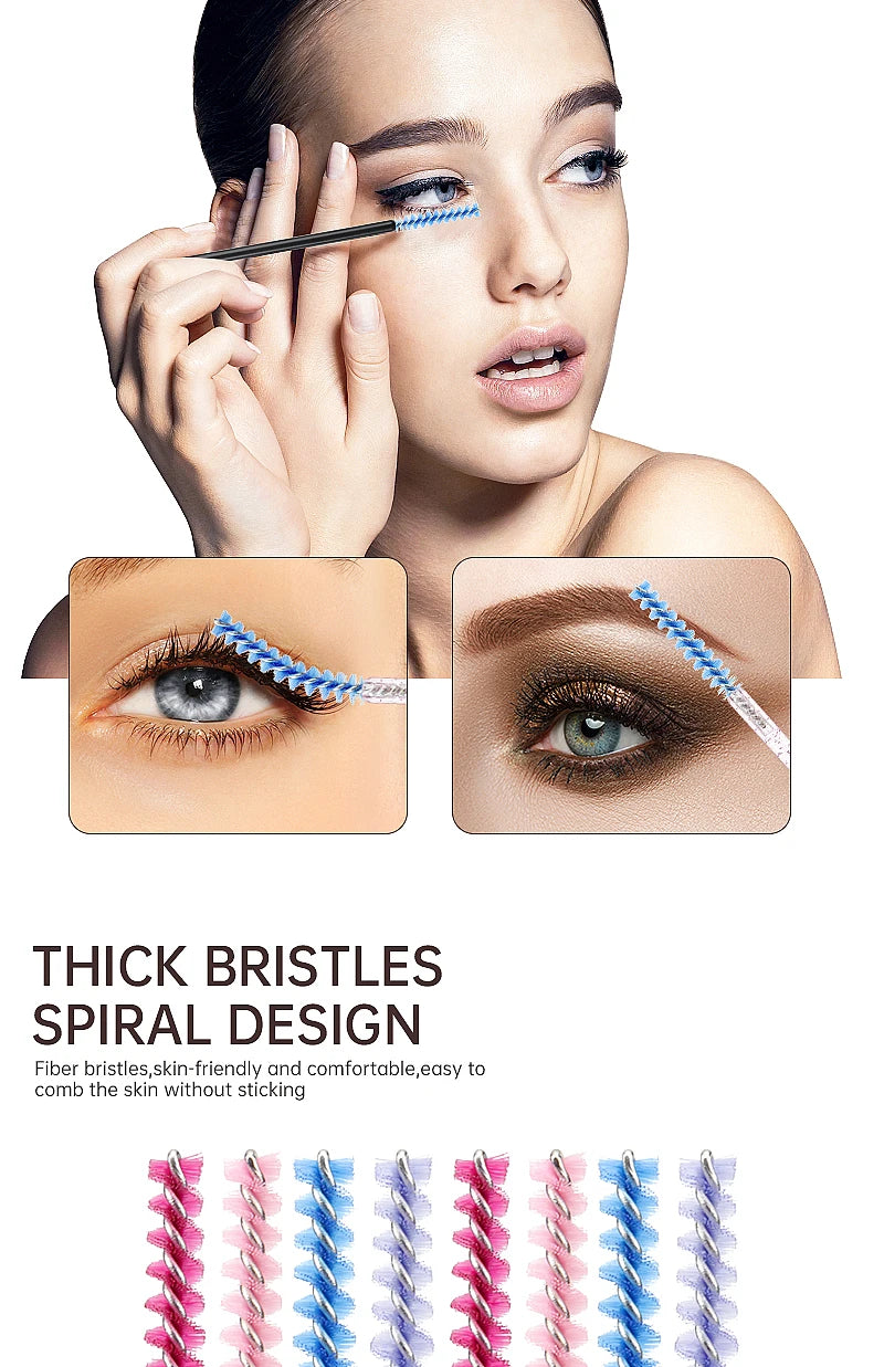 50pcs Disposable Makeup Brush Eyelash Microbrush Mascara Wands Cosmetics Applicator Eyebrow Comb Lash Extension Supplies Tool