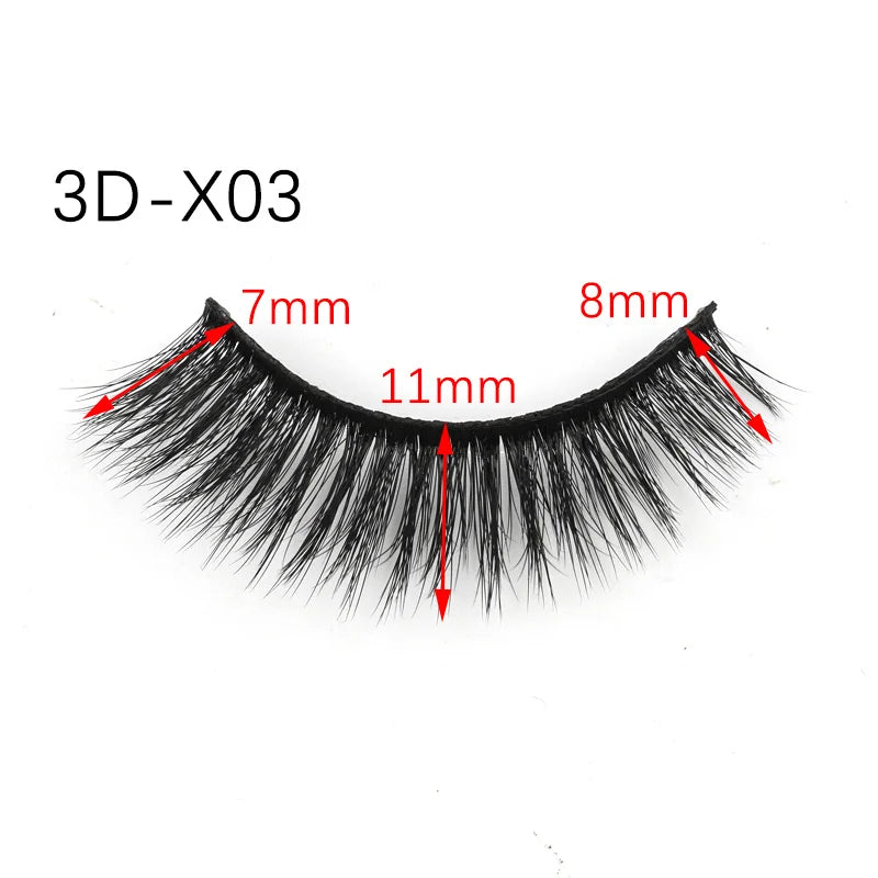 SHIDISHANGPIN 3 Pairs Natural 3D Mink Lashes Soft False Eyelashes Fluffy Wispy Eye Lashes Extension Makeup Faux Cils Maquillaje