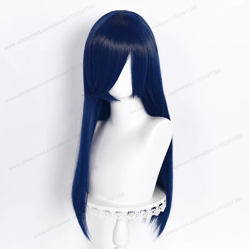 60cm Long Straight Cosplay Synthetic Wig With Bangs Golden Yellow Green Blonde Purple Heat Resistant Hair Anime Wigs + Wig Cap