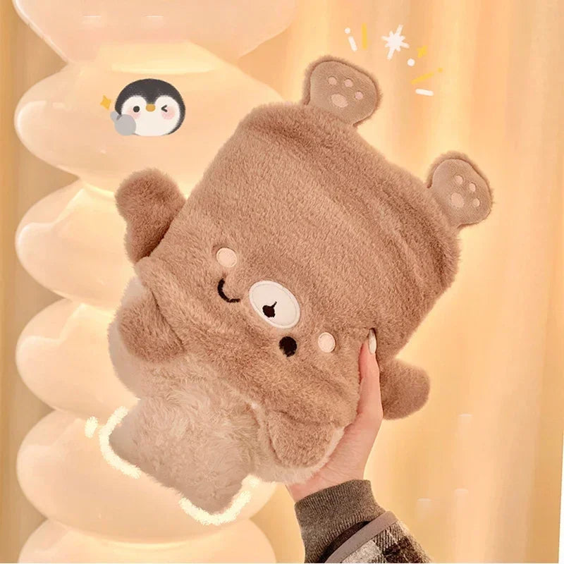 Kawaii Hot Water Bags Cute Plush Rubber Hand and Foot Belly Warmer Explosion-proof Hot Water Bottles for Women Period Pain