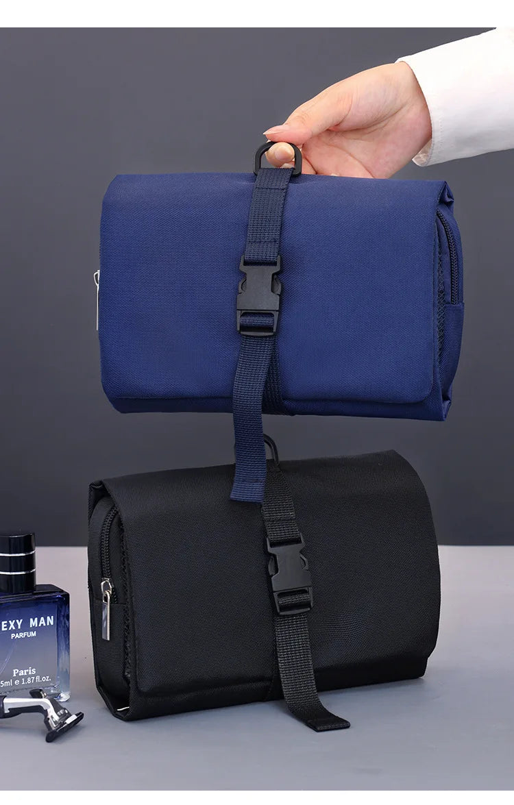 Foldable Toiletry Bag Organizer Hanging Storage Bags Bathroom Makeup Case Cosmetic Bag For Business Men Travel Organizers