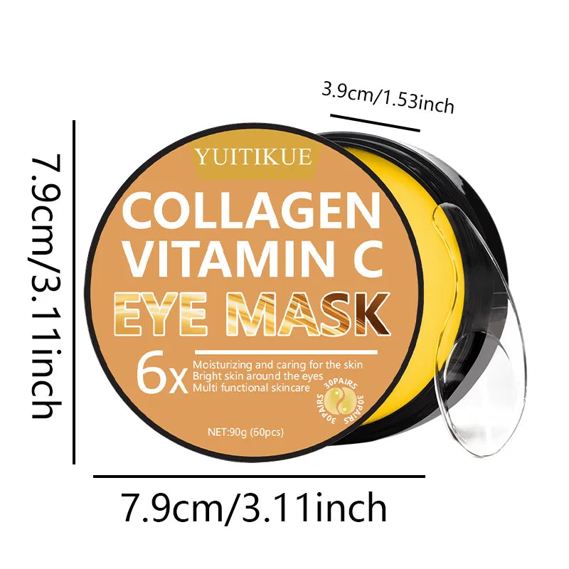 Collagen Vitamin Eye Mask 90g - 6x Moisturizing, Brightens & Multi-Care, Hydrating Serum, for All Skin Types, Gentle Formula