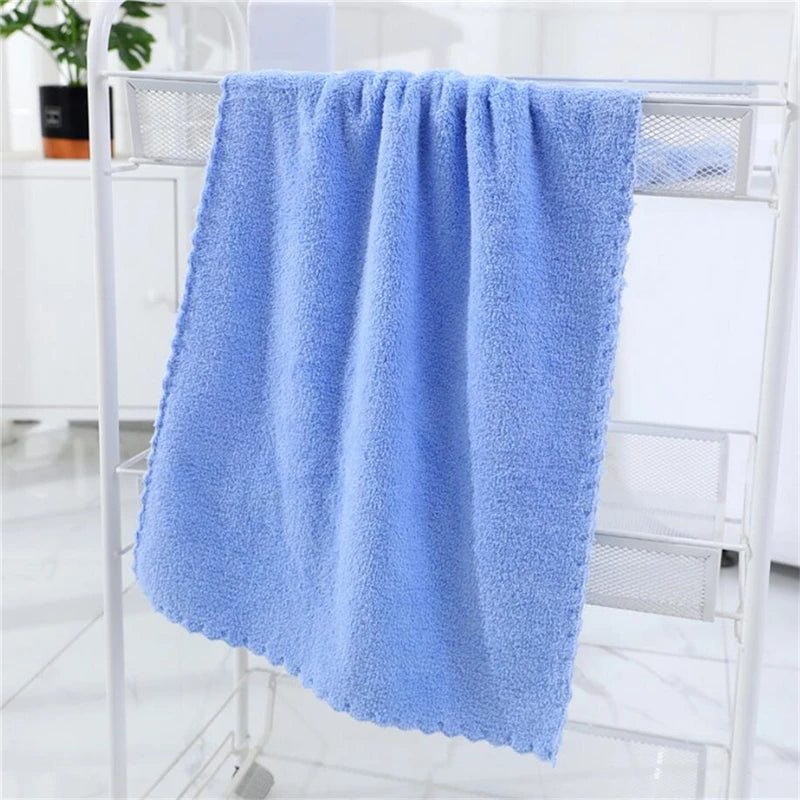Soft Towel Bath Washing Cleaning Swimming Bathing Tools Dry Hair Water Absorbent Double-Sided Coral Velvet Microfiber Towel