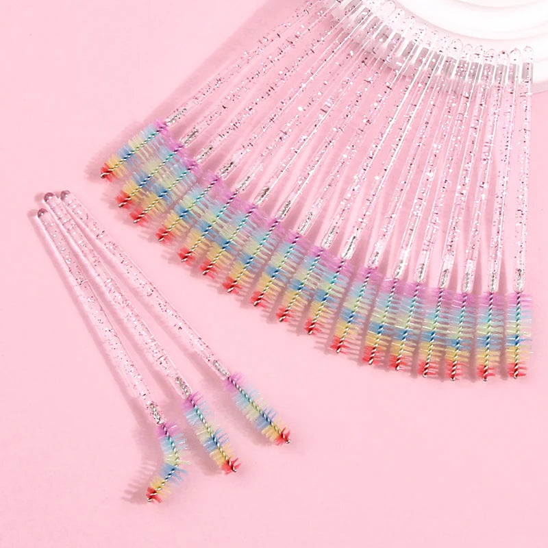 50/100/300/500pcs Makeup Tool   Eyebrow Eyelash Brushes Eyelash Spoolies  Mascara Wands Applicator for Eyelash Extension