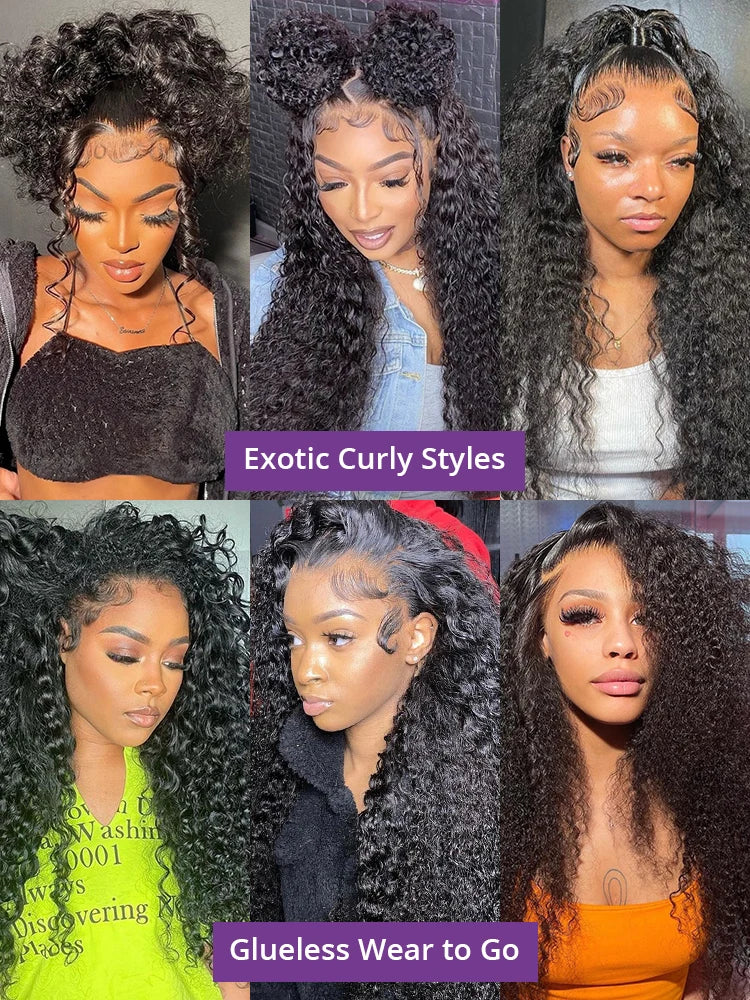 30 40 42 Inch Water Deep Wave 13x4 13x6 Hd Lace Frontal Wigs Human Hair 360 Full Lace Front Wig Curly Human Hair Wigs For Women