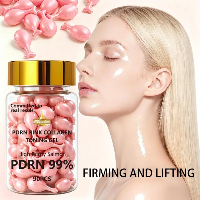 Pink Collagen Capsules 99% High-Purity Salmon Deep Skin Nourishment Brightens Dullness Boosts Elasticity Beauty and Skincare
