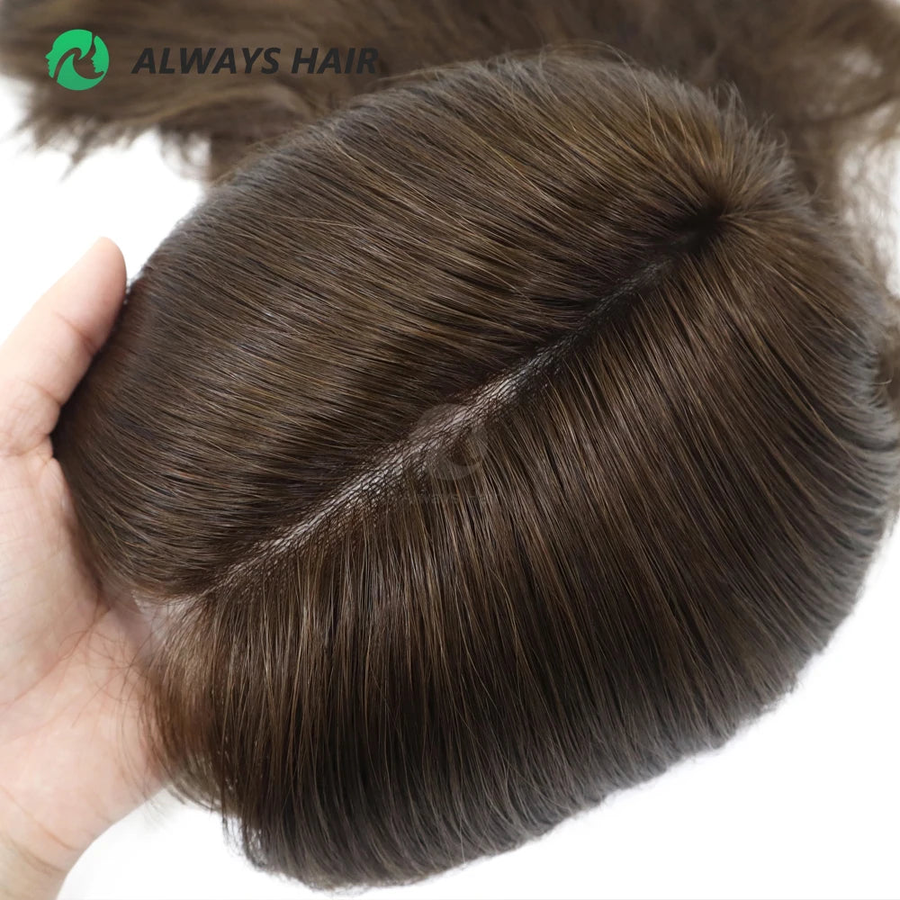 TP22- 18" Thin Skin Toupee For Women 7x9" Polyskin Brazilian Hair Human Hair Toppers