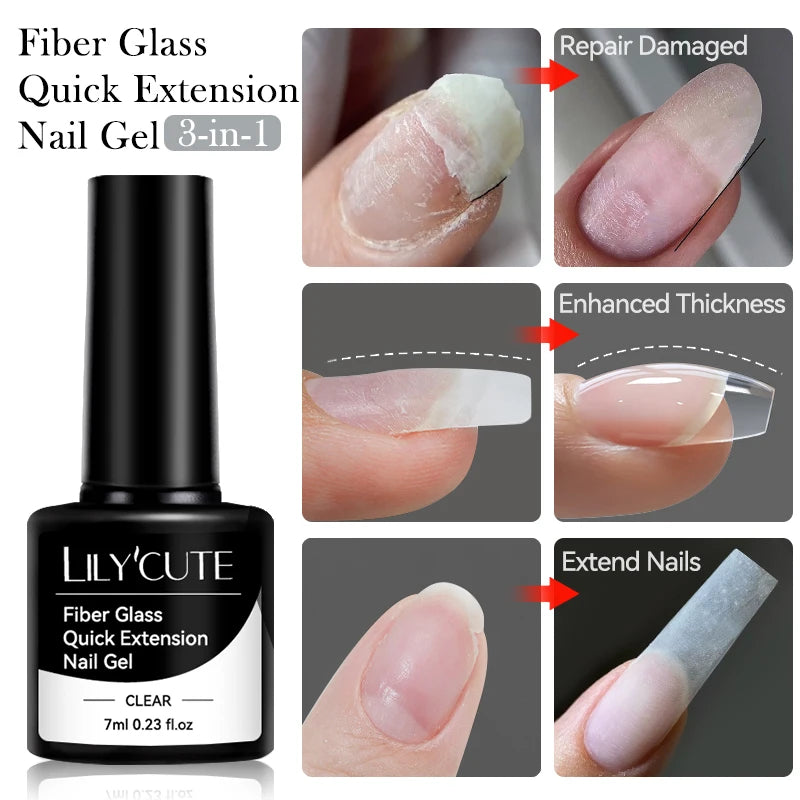 LILYCUTE 7ml Top Coat Function Gel Nail Polish Semi-permanent Soak off Reinforcement Base Gel For Nails Tools Gel Varnish