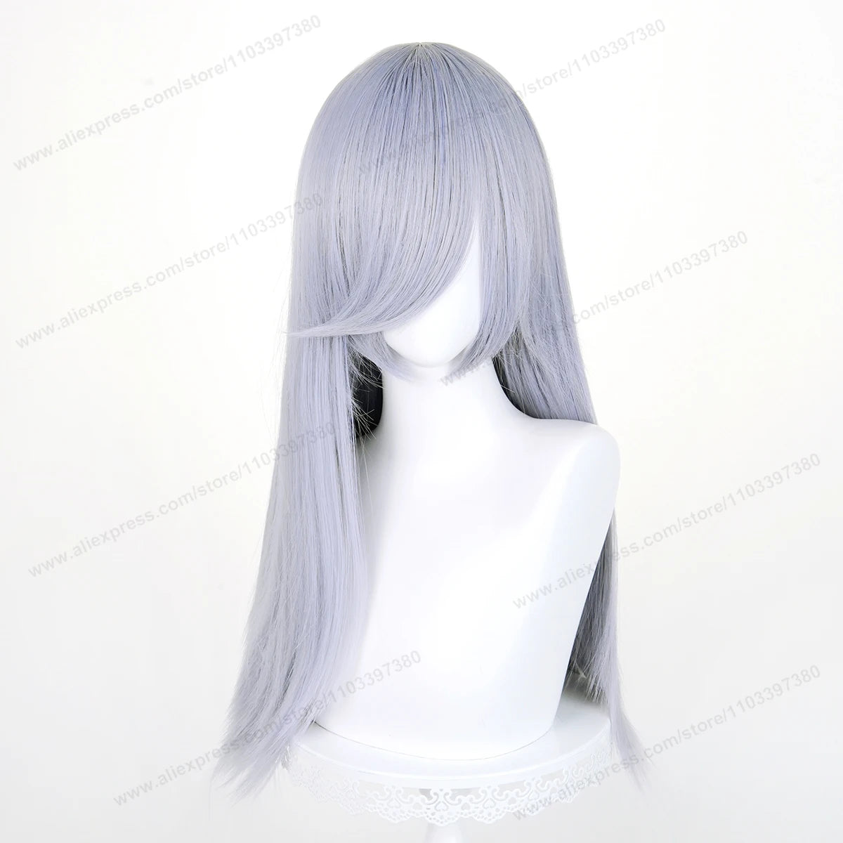 60cm Long Straight Cosplay Synthetic Wig With Bangs Golden Yellow Green Blonde Purple Heat Resistant Hair Anime Wigs + Wig Cap