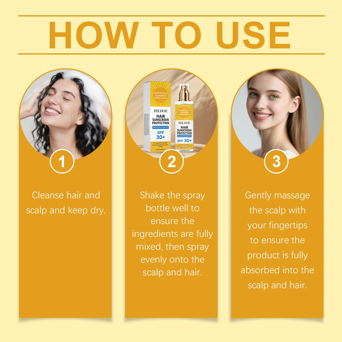 Scalp Treatment Spray Hair Care Leave-in Conditioner Nourishing Smoothing Shine Daily Hydrating Frizz Control Lightweight Serum