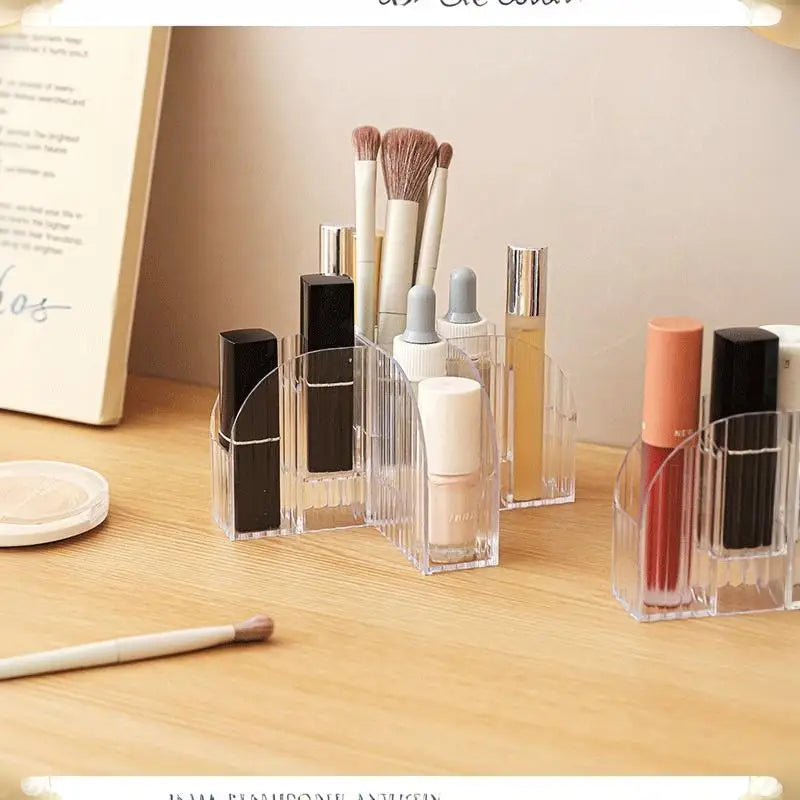 1 Pack 9 Slot Clear Makeup Brush Lipstick Lip Gloss Organizer Perfect Storage Solution For Drawers And Vanities