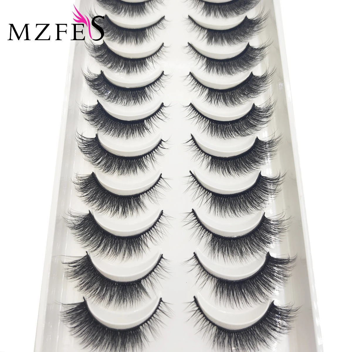 20 Style 10 Pairs Natural 3d Mink Lashes Soft False Eyelashes Cross Messy Dense Eye Lashes Extension Makeup Faux Cils Maquillaje