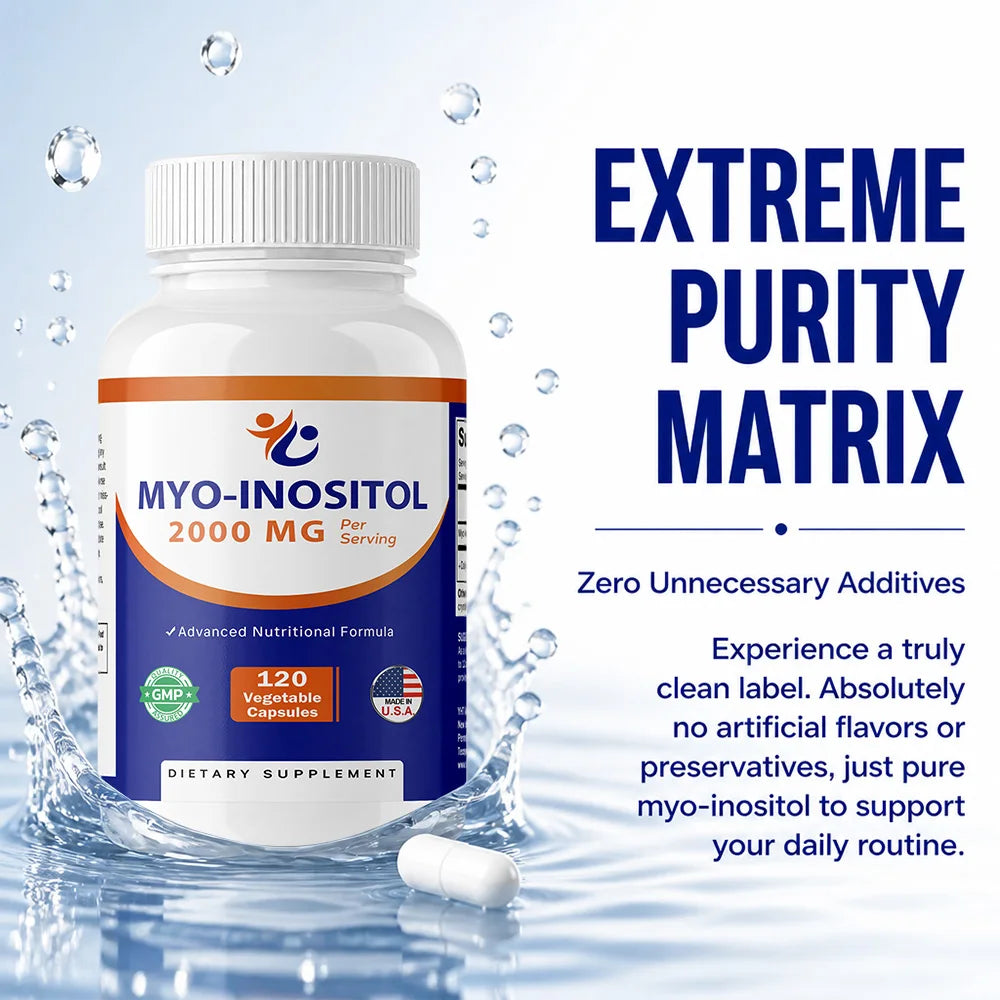 Myo-Inositol 2000 mg - Promotes Hormonal Balance and Ovarian Health, Regulates Menstrual Cycles, and Improves Mood