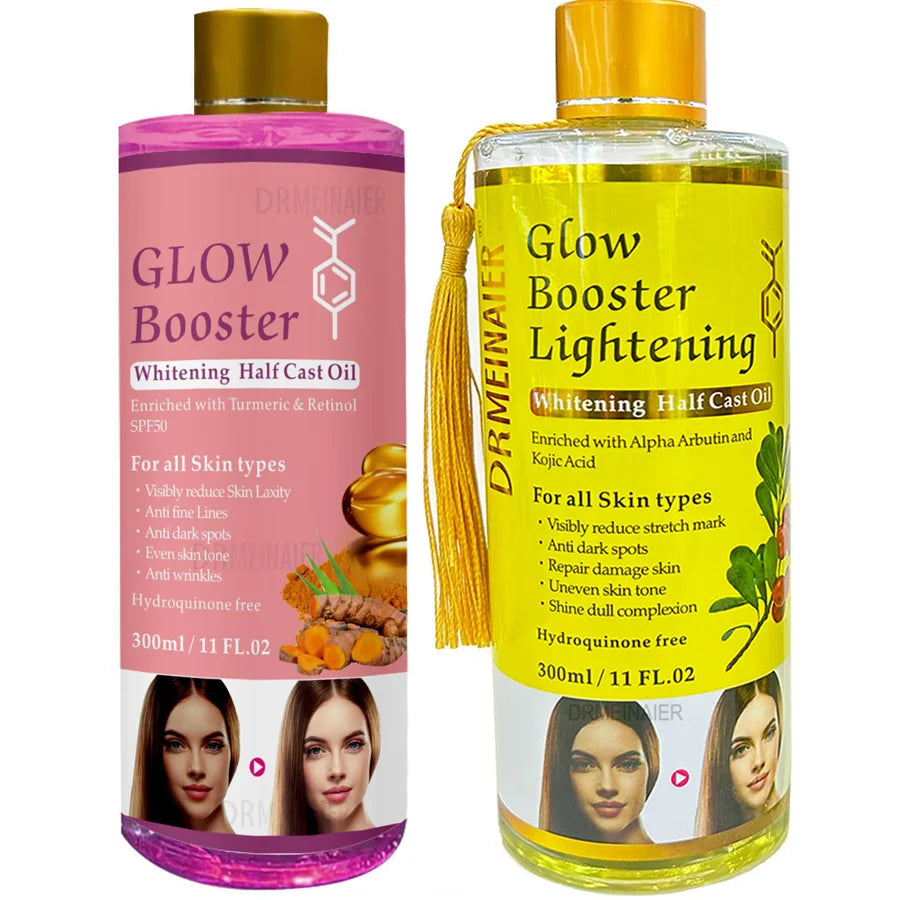 2pcs Alpha Arbutin Kojic Acid Whitening Serum Glow Booster Cast Oil  And Turmeric And Retinol Oil Dark Spots Repair Damage Skin