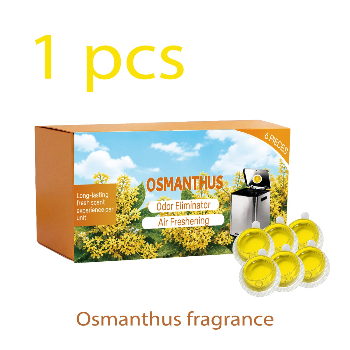 6pcs Trash Can Deodorizer Eliminate Unpleasant Odor Long Lasting Fresh Scent Air Freshener Sticker for Kitchen Bathroom