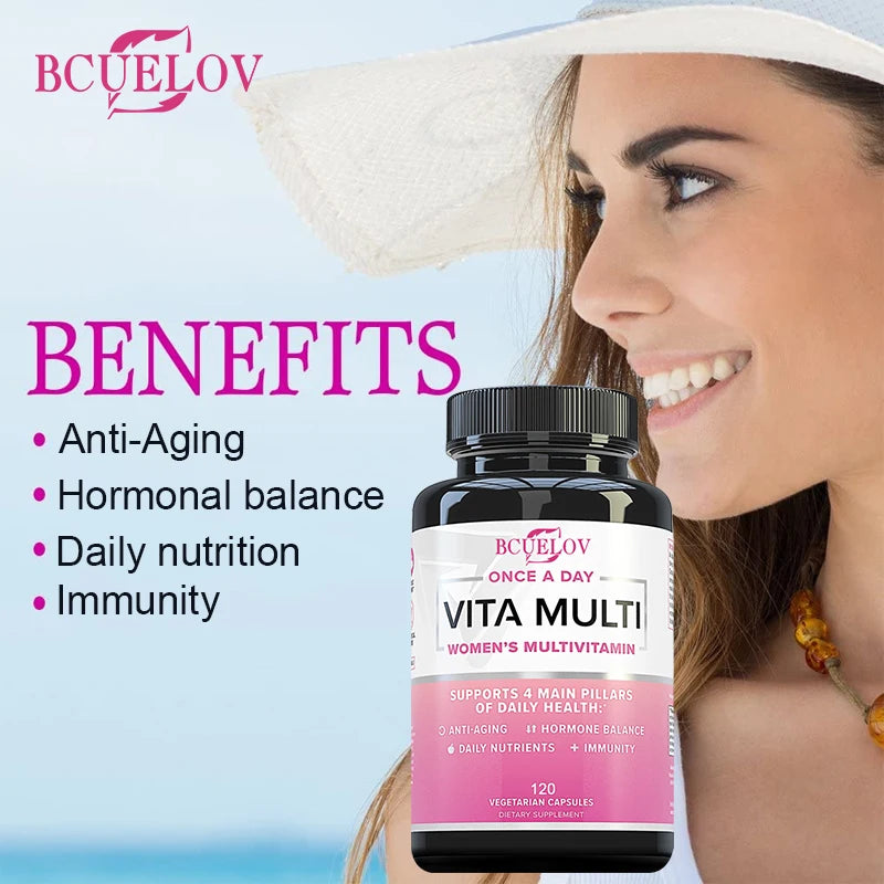 Women's Daily Multi Supplement Capsules - Daily Multivitamin To Support Energy and Immune Joints Hair Skin & Nails Health