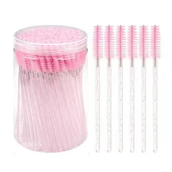 50pcs Crystal Eyelash Brushes With Contianer Disposable Lash Mascara Wands In Case Micro Makeup Applicators  Beauty Tools