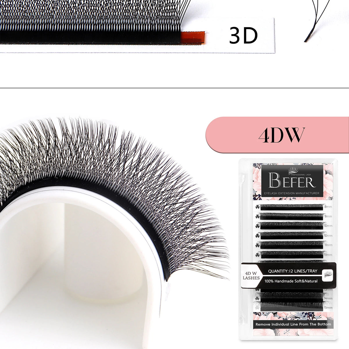 Befer Cilios YY/3D/4D/5D/6D W Shaped Fake Eyelashes Extension Technologic Fiber High Quality Soft Natural Professional