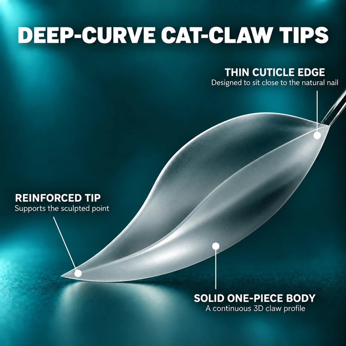 Solid Cat Claw False Nails Extra Matte Clear Full Cover Acrylic Press On Nails 15 Sizes Halloween Salon Style 150pcs