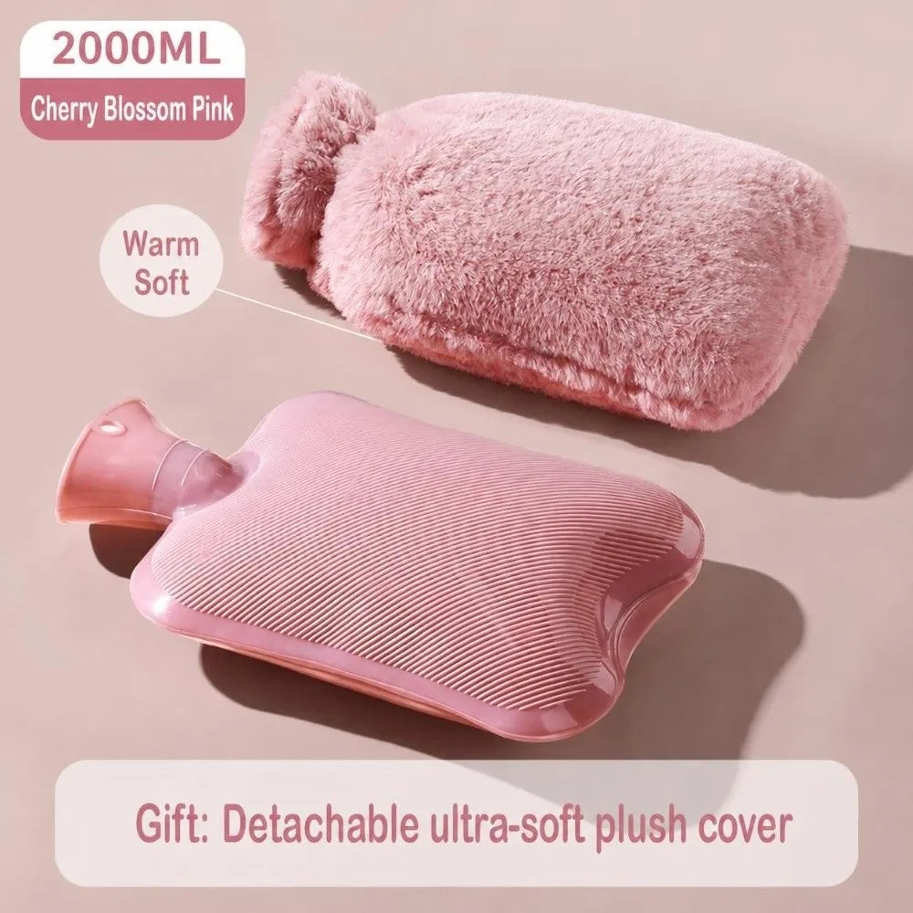1000ml/2000ml Hot Water Bottle Explosion-Proof Warm Water Bag Leak-proof Hot Water Bag Winter