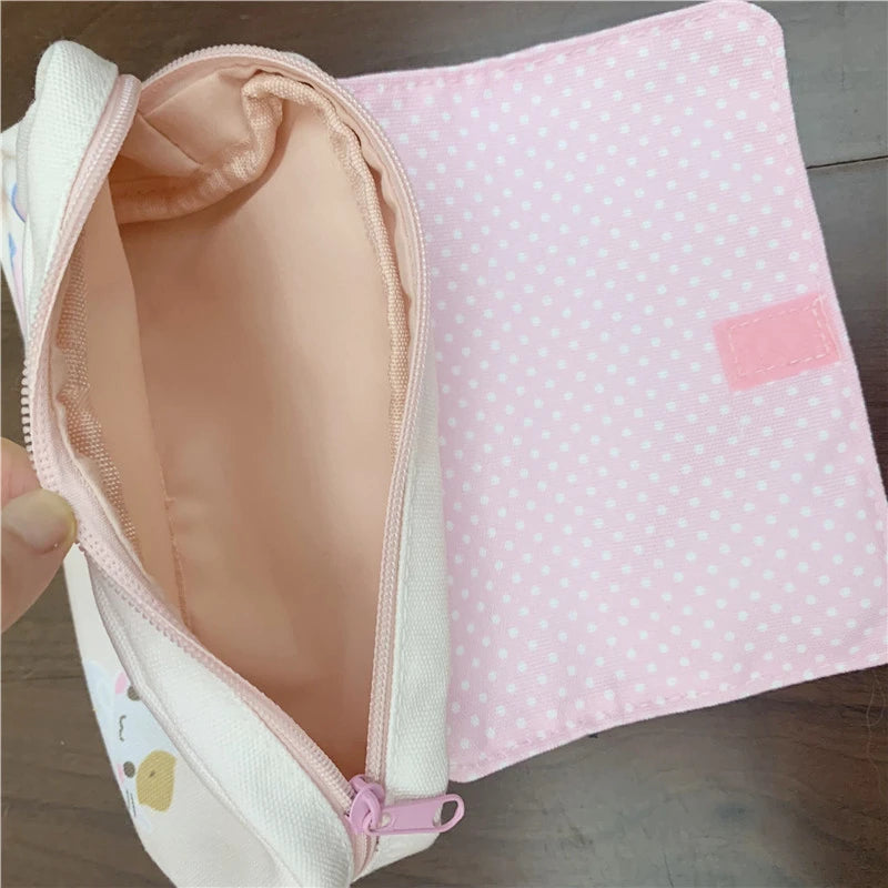 Masyumaro Fluffy Fuwa Nyanko Cat Pencil Case for School Cute Pencil Pouch Kawaii Storage Organizer Makeup Bag Cosmetic Bags