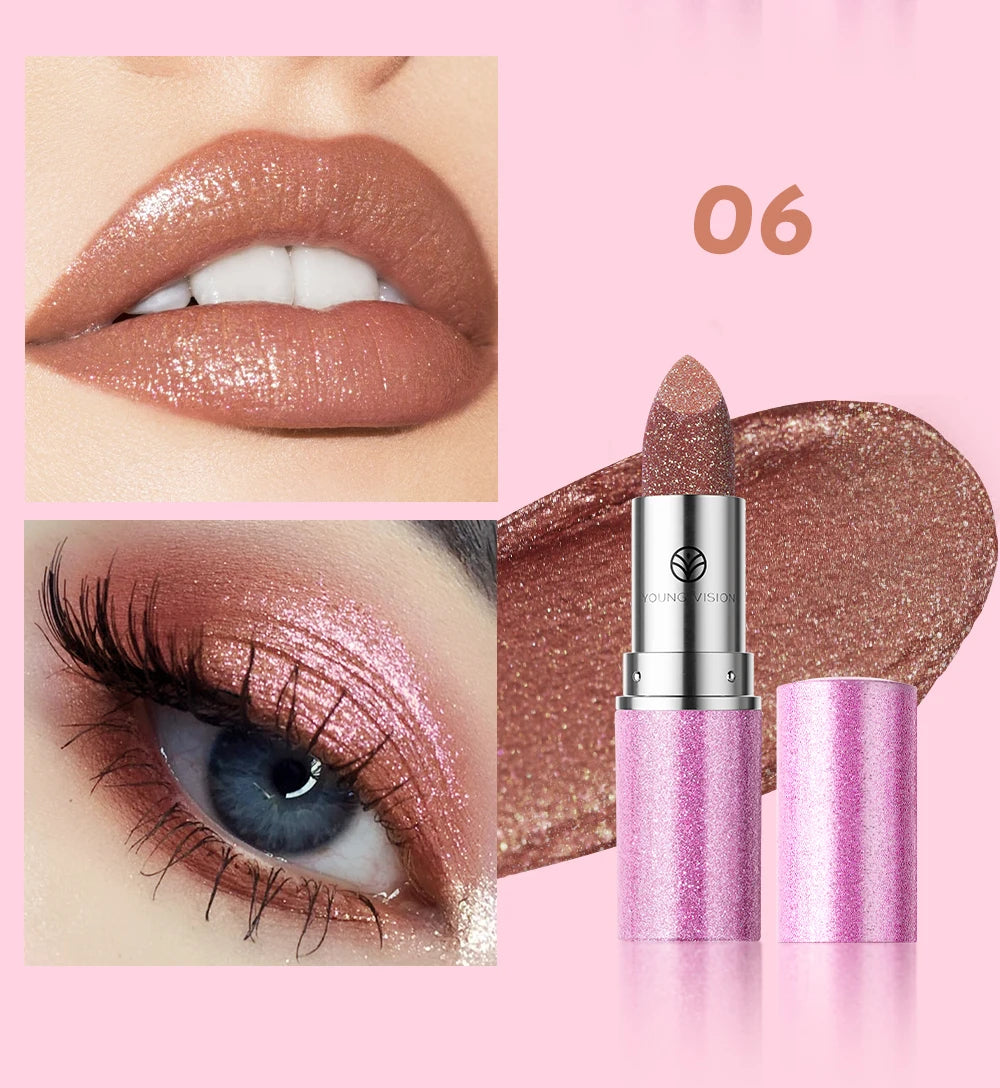 Multi-Color Non-stick Cup Matte Lipstick Flash Lasting Easy Color Diamond Lipstick Dark Halloween Look