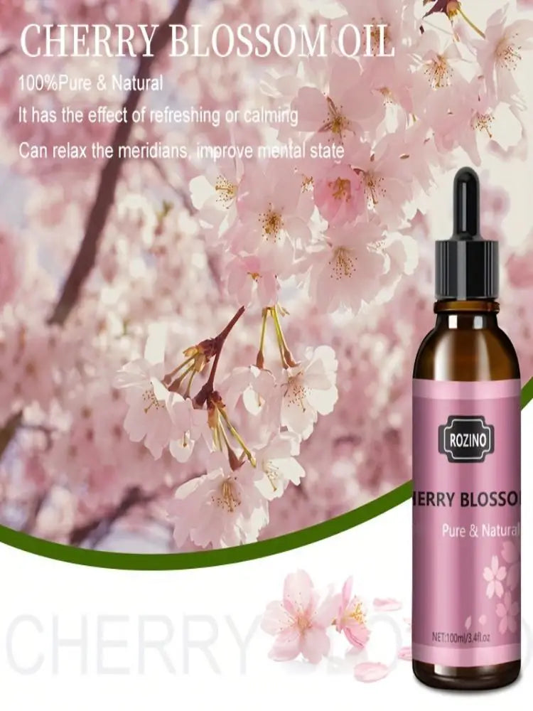 1Pcs/2Pcs/3Pcs Sakura Essential Oil: Pure Plant Essential Oil for Massage, Showering, Skin Care, Face, Body, Nails, Hair, and Eyelash Care