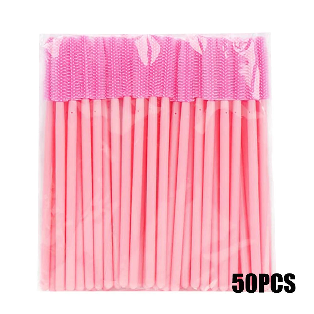 25/50PCS Eyelash Brush Silicone Gel Eyelashes Brushes Mascara Wands Applicator Spoolers Lashes Cosmetic Brushes Makeup Tools