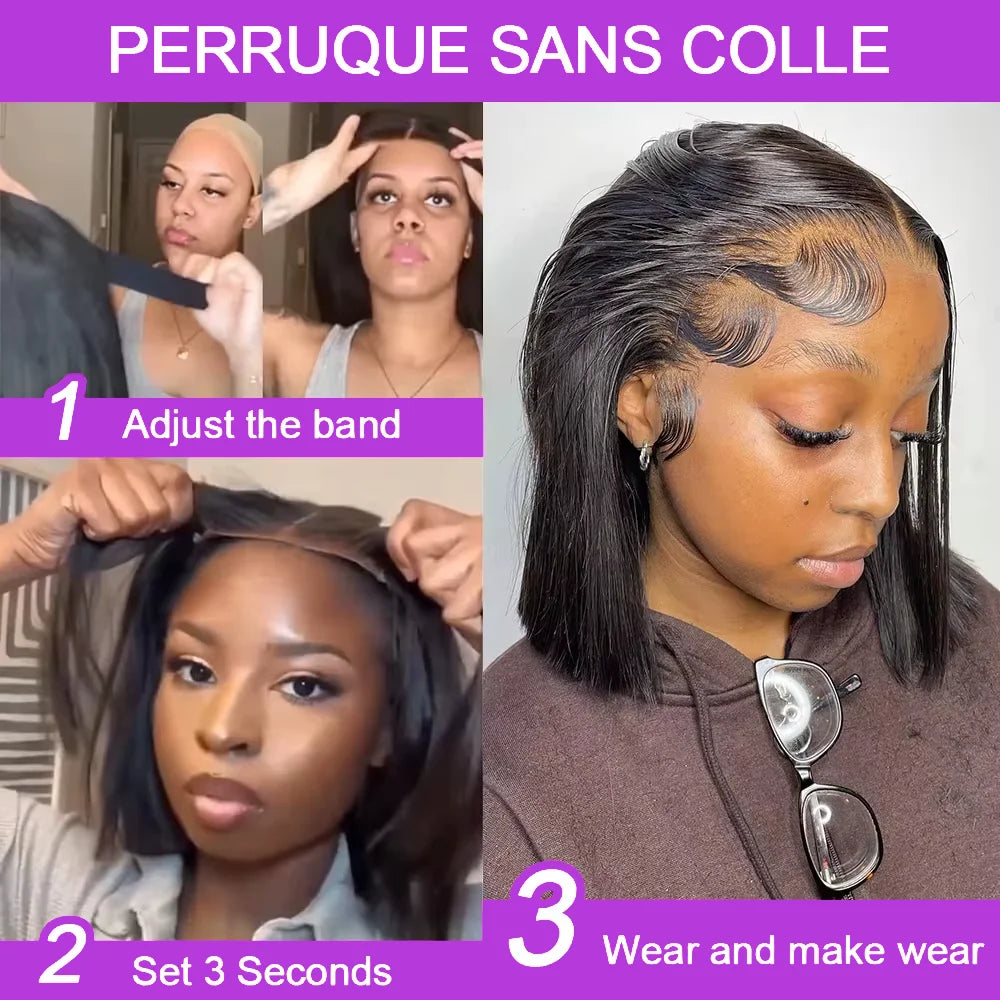 13X4 Lace Front Wig Pre Plucked Human Hair Wigs Short Straight Bob 13x6 Lace Front Wigs Remy Brazilian Human Hair Wigs 250% 5x5 Glueless Wig For Women