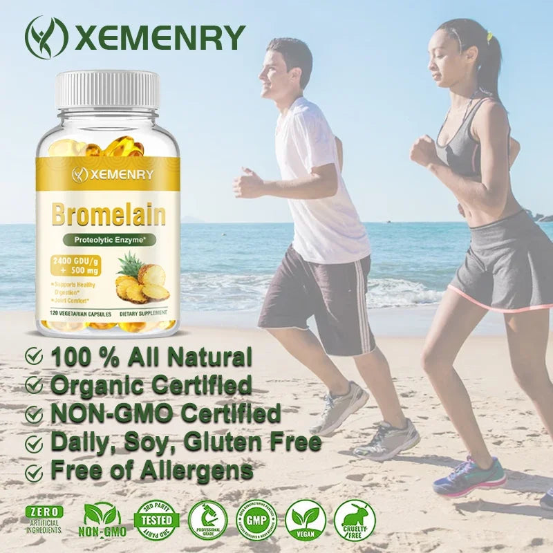 Bromelain Capsules - Supports Joint Health, Improves Digestive Health, Relieves Pain, and Boosts Immunity
