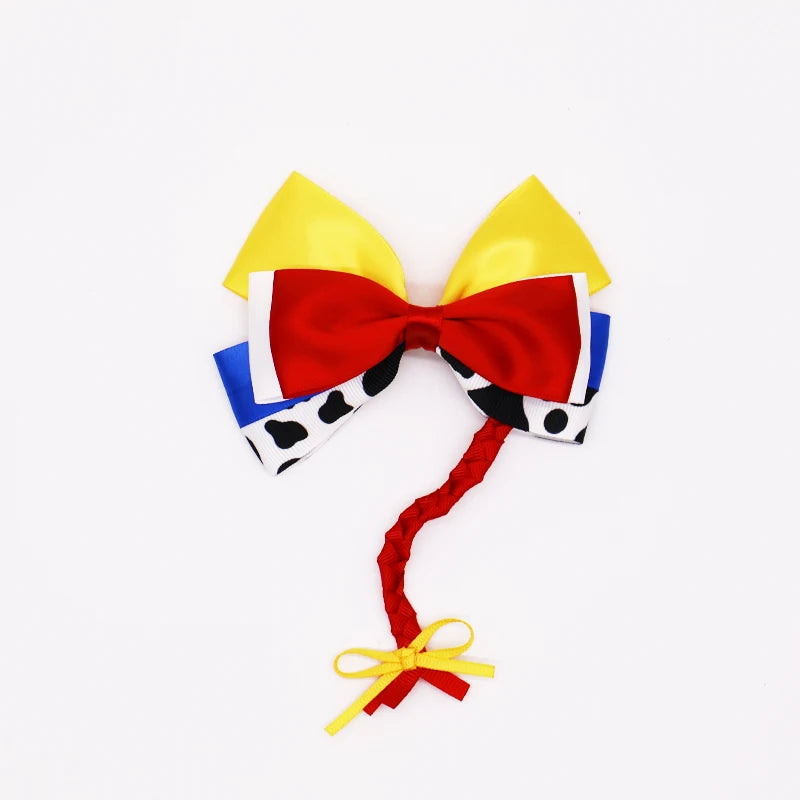 Cartoon Girl Bow Tie Hairpin Fun Pattern TOY Story for Women Girls Festivals Daily Wear Cute Children's Hair Accessories