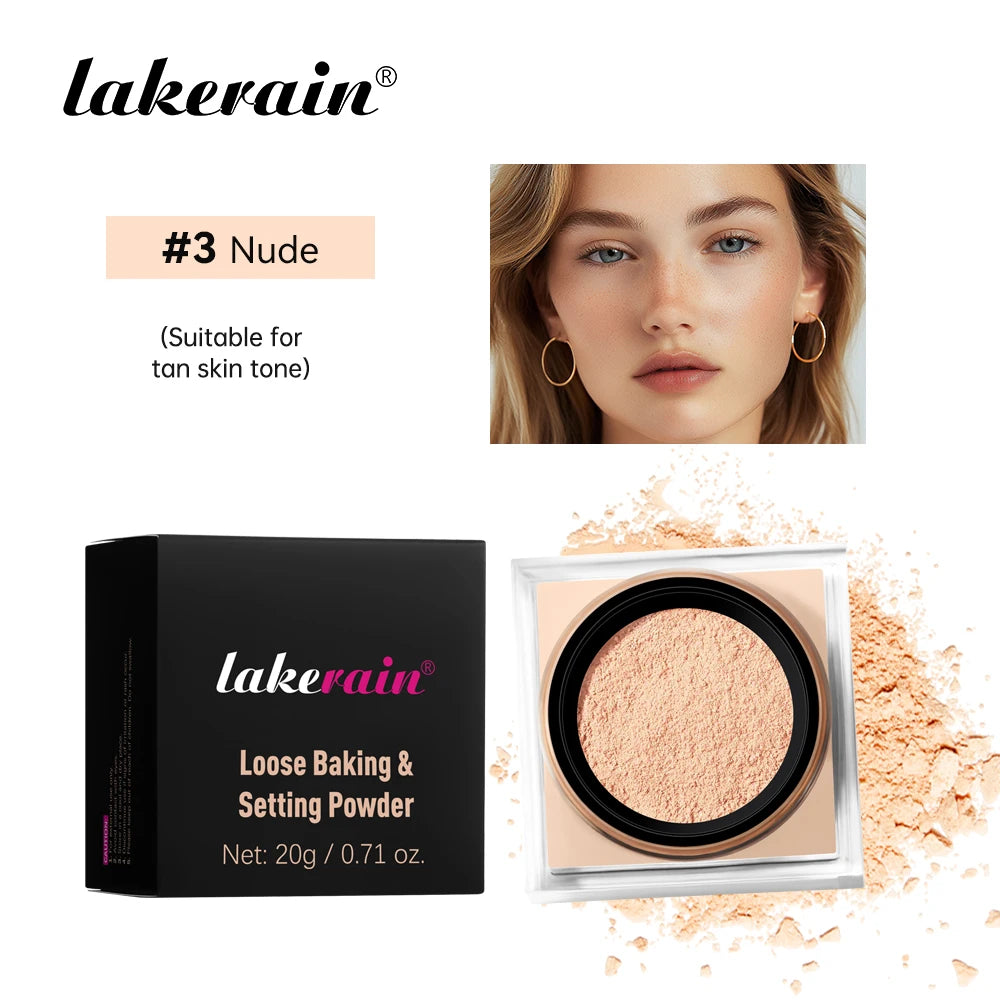 Loose Baking&Setting Powder Long Lasting Oil Control Natural Face Matte Waterproof Brighten Loose Powder Makeup Cosmetics
