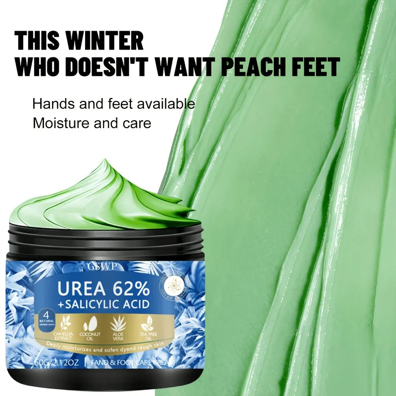 GSWP Urea Salicylic Acid Hand & Foot Moisturizing Cream, Containing Aloe Vera & Tea Tree Oil, Nourishes Dry Skin. 60g/120g