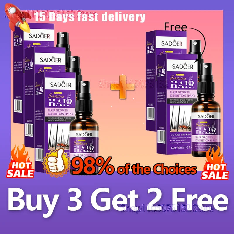 Hair Inhibition Serum Spray Painless Permanent Depilatory Cream Slow Hair Regrowth Full Body Private Parts Silky Skin Care
