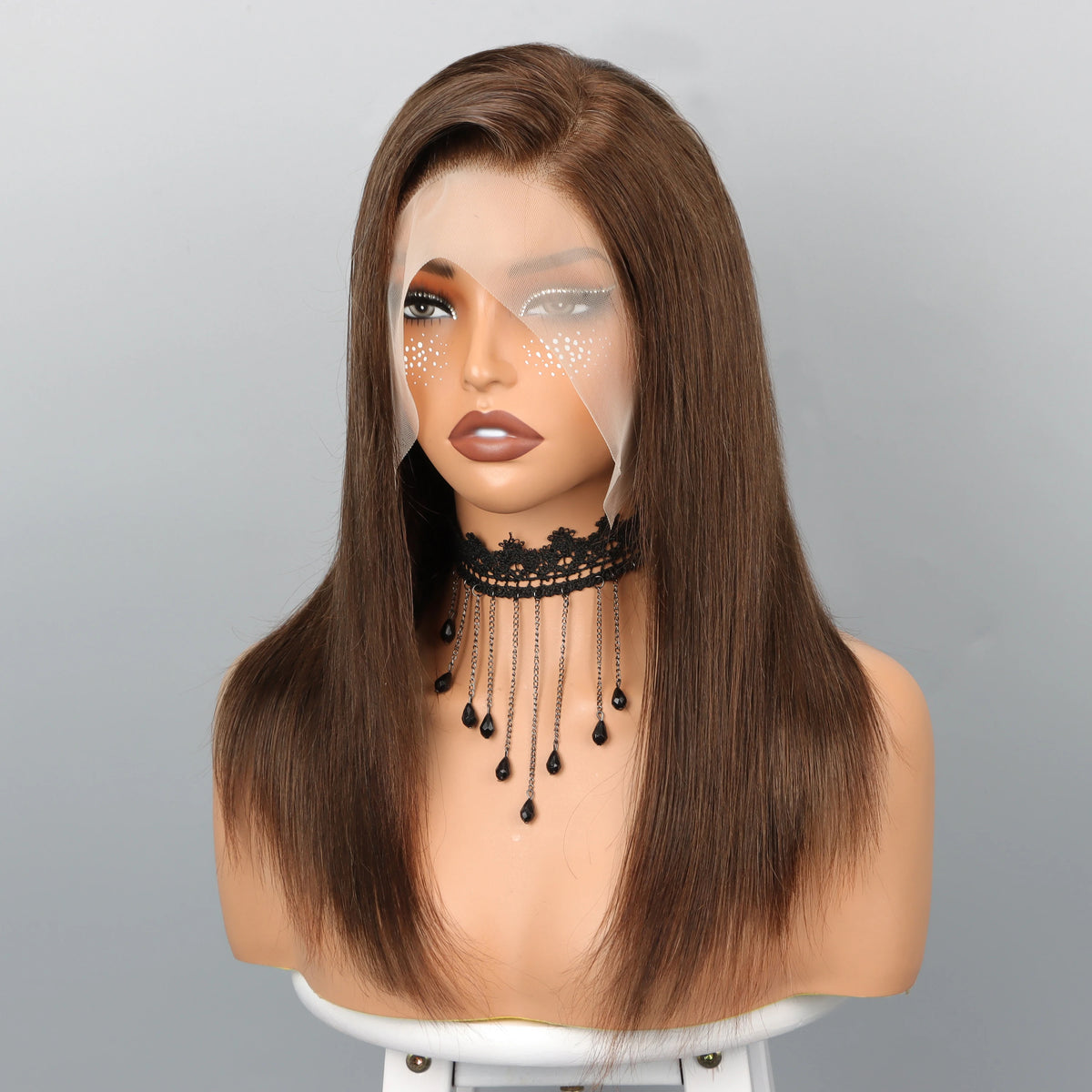 13x4 Lace Front Wig Bob Human Hair Brown Straight 180% Full Density Transparent Lace Frontal Wigs Bob Hair Lace Front Wig